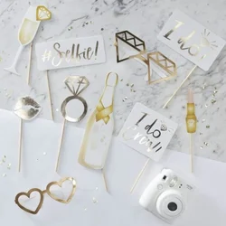 10PCS Photo Props Photobooth Just Merried occhiali divertenti compleanno fai da te Baby Shower Boy Girl Photo Booth puntelli decorazioni di nozze