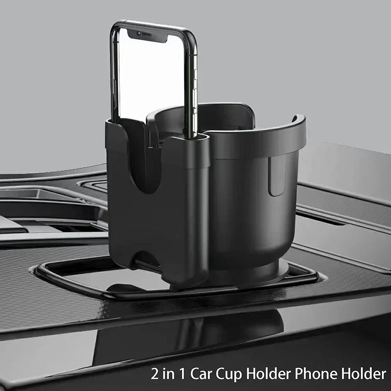 Car-mounted Water Cup Holder and Mobile Phone Holder, Multifunctional Car Cup Holder Extender, Large-sized Beverage Cup Holder
