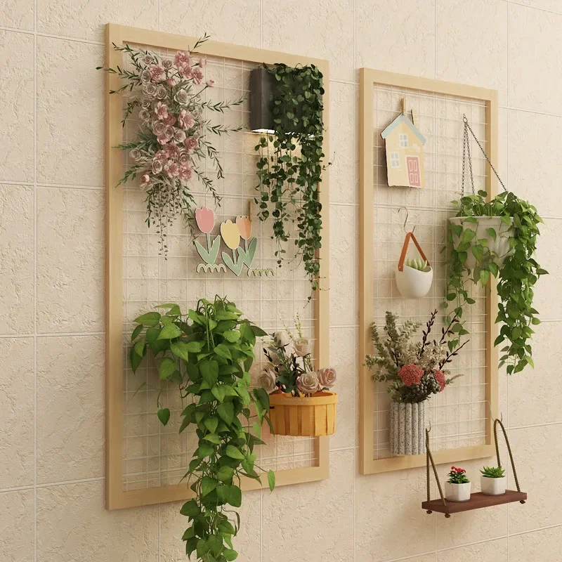 Customized flower rack, wall mounted balcony, kindergarten, solid wood wall mounted, wall mounted,