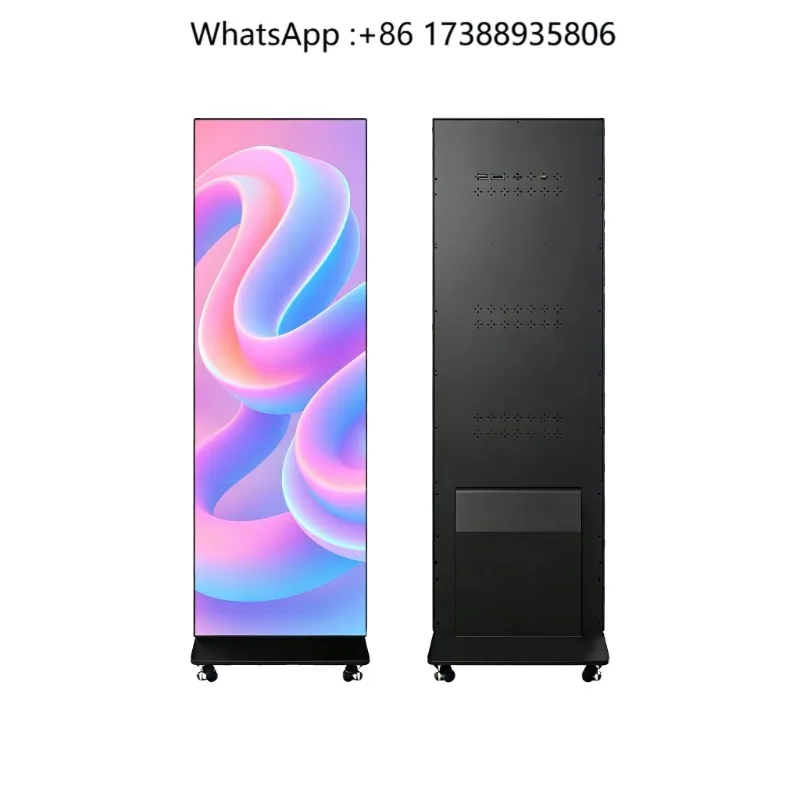 Foldable LED Poster P2.5 Screen Portable GOB Advertising Machine HDR10 1000cd Brightness IP65 Waterproof Indoor/Outdoor Use