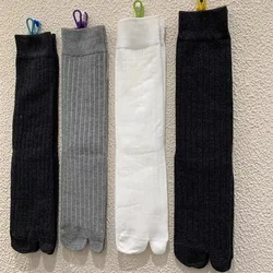 Fashion Cotton Two Toe Socks Spring Autumn Winter Warm Socks Harajuku Retro Striped Japanese Tabi Socks Thick Thread Needles