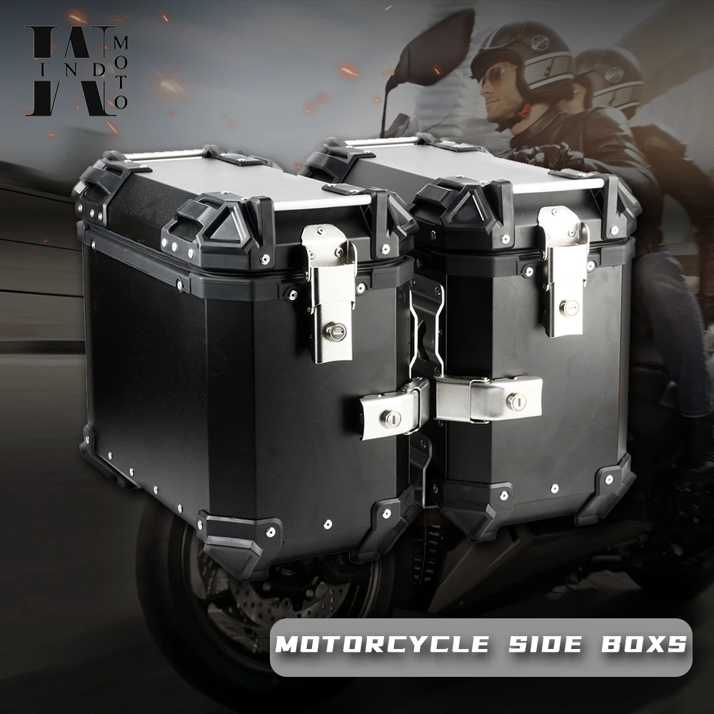 38L Motorcycle Universal Side Box CNC Aluminum alloy Trunk Tail Rear Toolbox Waterproof Key Lock Edge Boxes