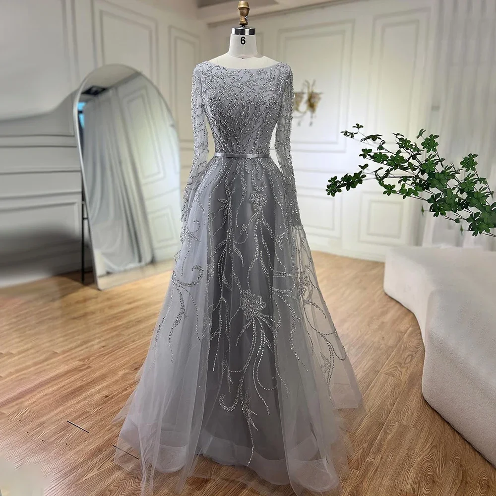 Serene Hill Muslim Gray A Line Evening Dresses Gowns Beaded 2025 Party  LA71596A Customized - AliExpress 320