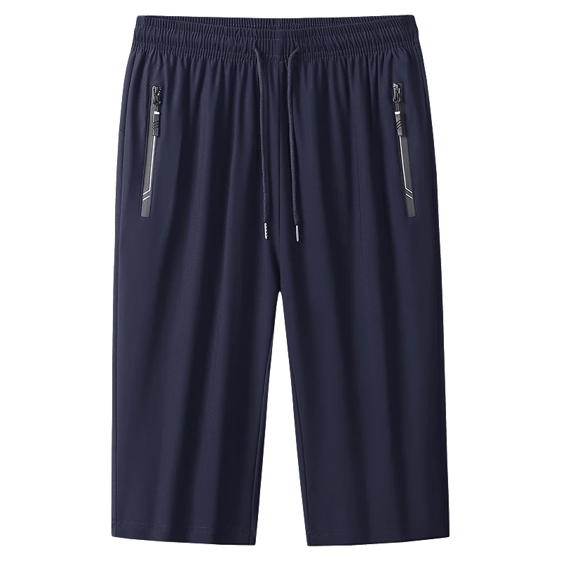 [M-8XL] летние шелковые Капри-шорты, мужской нейлоновый продукт, популярный Повседневный охлаждающий эластичный высокоэластичный брюки из ледяного шелка, m