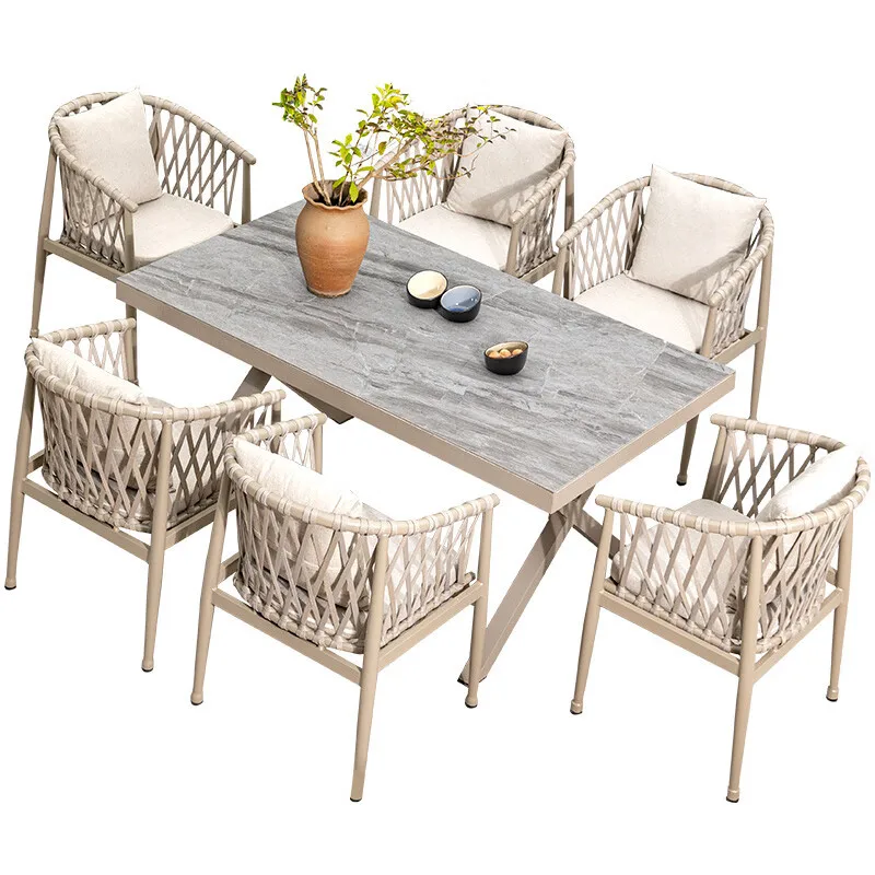 

Outdoor table and chair garden light luxury Internet celebrity villa tea table and chair combination vine