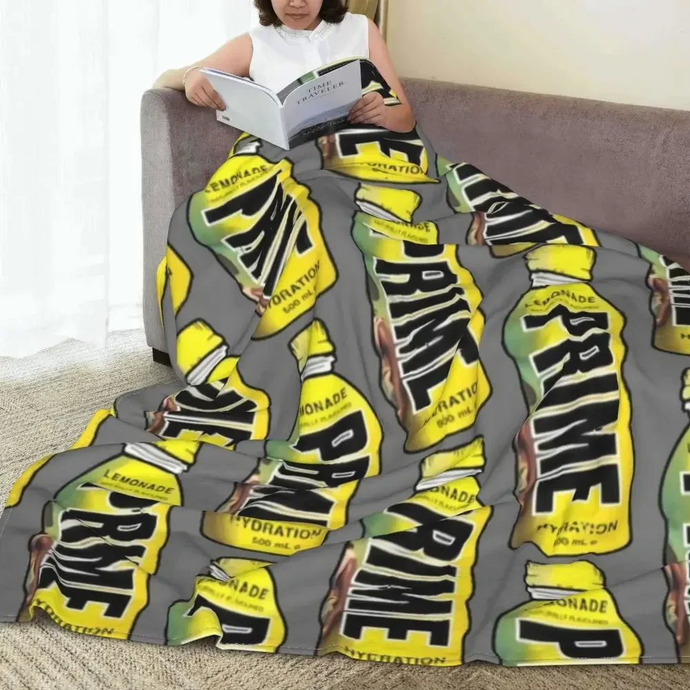 

P-Prime Yellow Drink Blankets Hydration Lemonade Travel Office Flannel Throw Blanket Warm Soft Couch Bed Bedspread Birthday Gift