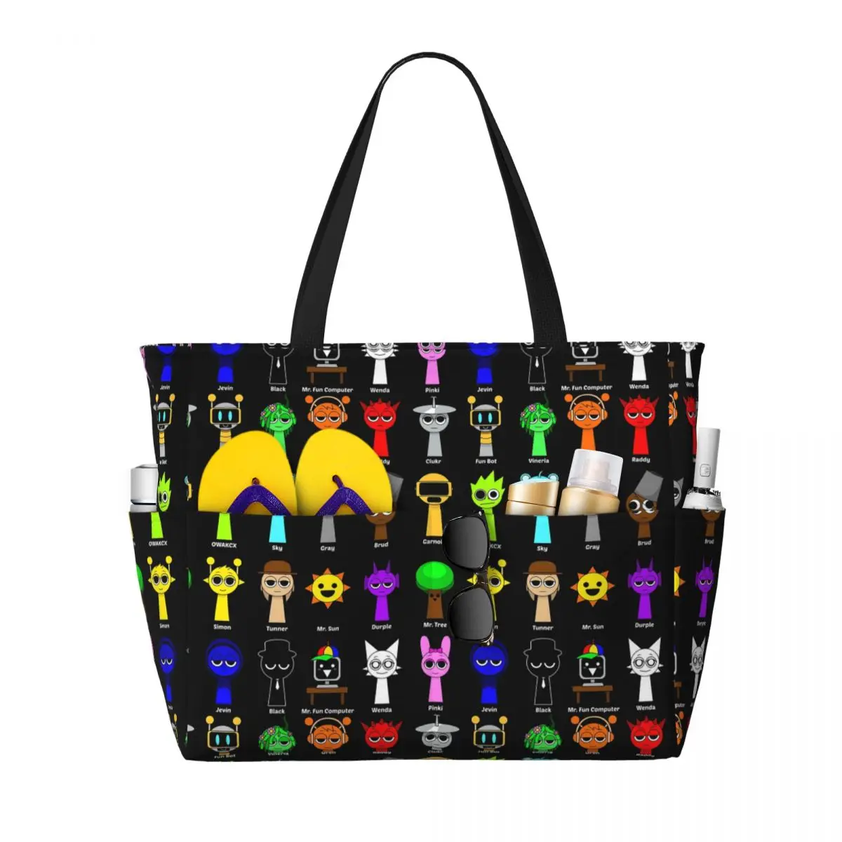All My Sprunki Game Toys Beach Tote Bag Sport Gym Yoga Duffle Large Tote Bag Women Travel Bag Fitness bag