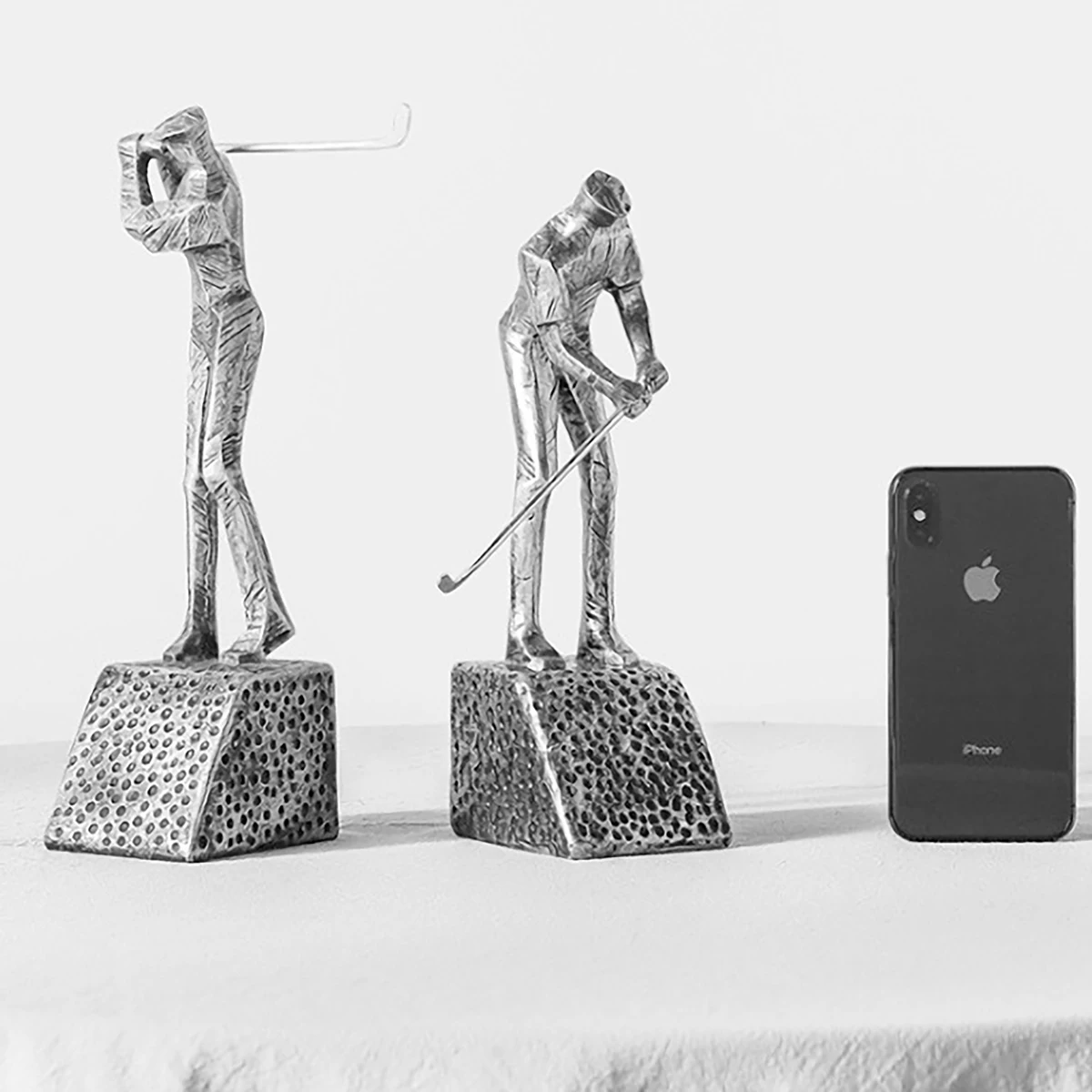 Retro Style Bookends Golfer Figurines Industrial-style Book Stands Golf Man Ornaments Sport Type Room Decorative Articles