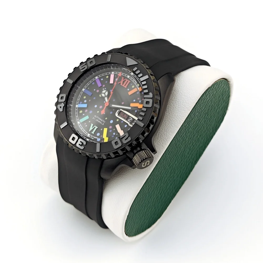 NH35 Mechanical Watch Log Modification Green Glow Watch 316 Precision Steel Case Japanese Automatic Movement 42mm