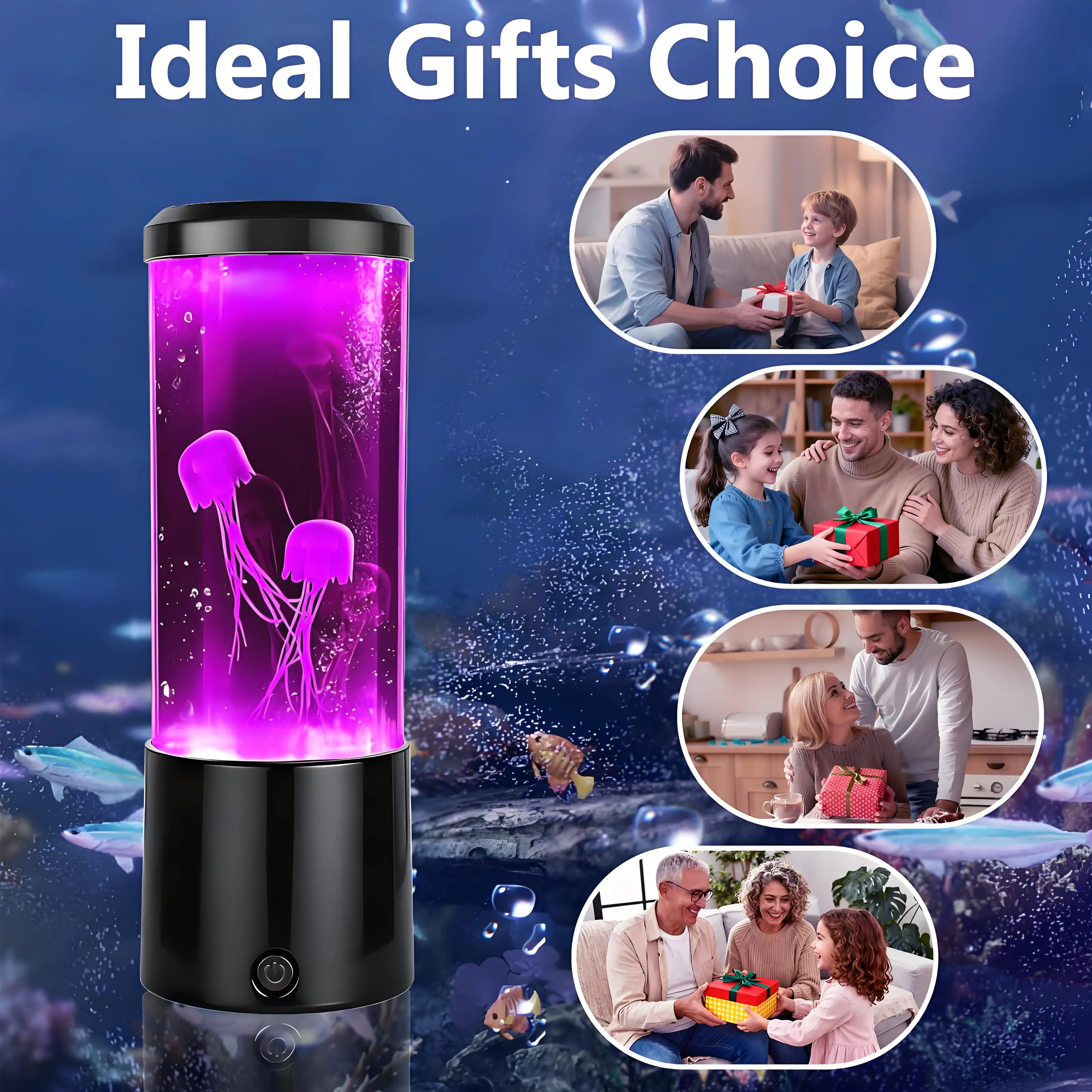 مصباح حوض سمك قنديل البحر يفتن، ضوء ليلي متغير 7 ألوان مع تأثير مهدئ - هدية ديكور المنزل والمكتب #2