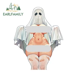 EARLFAMILY 13cm X 10.2cm Ghost Sexy Girl Anime Car Stickers Vinyl Personality Motorcycle Surfboard Decal NSFW Refrigerator Decor