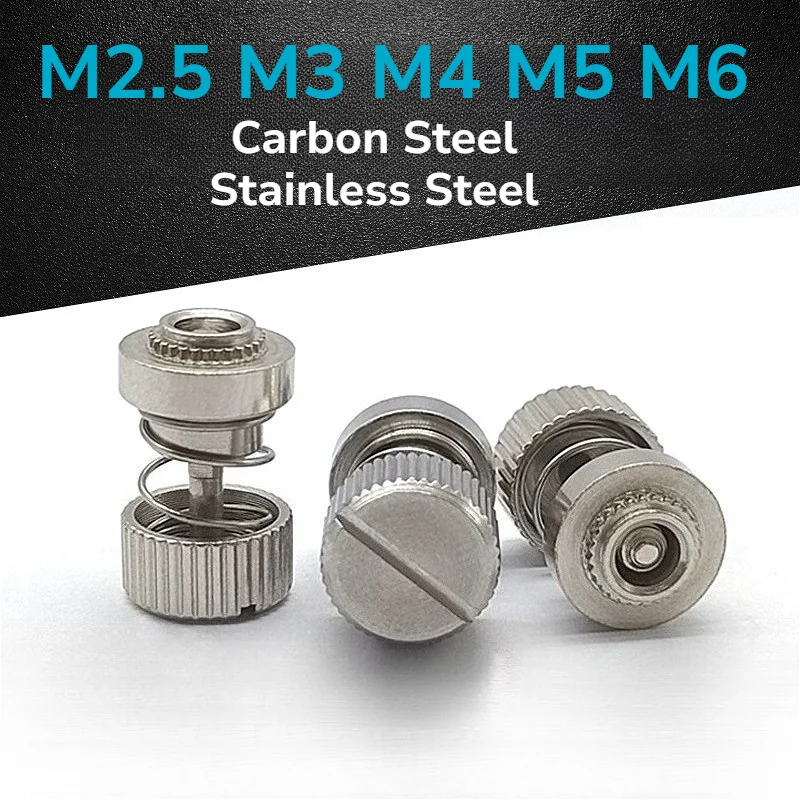 M2.5 M3 M4 M5 M6 Nickel-plated/Stainless Steel Loose Screw Spring Pressure Riveting Screws Panel Cabinet Hand Screw
