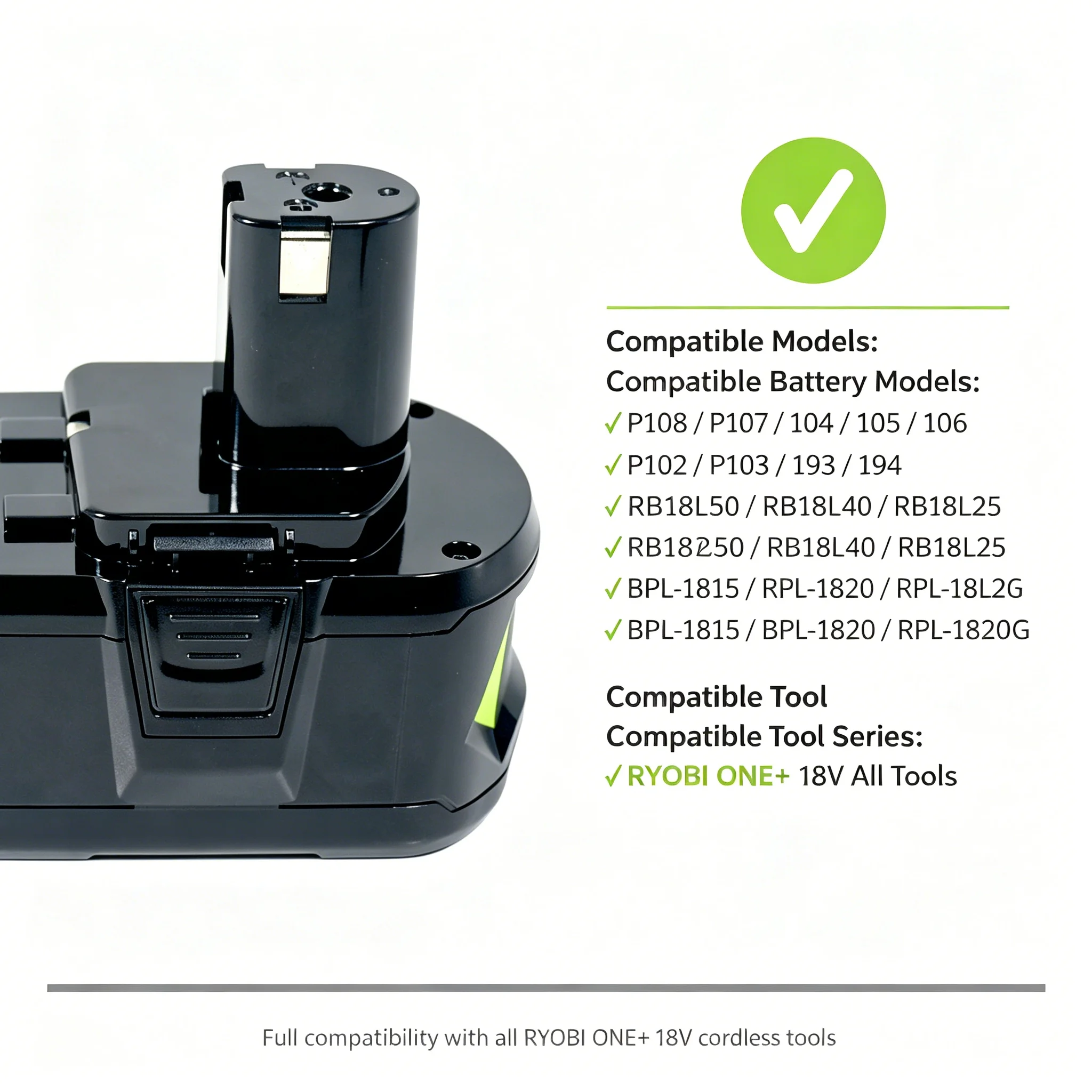 18V Li-ion Battery For RYOBI One+ (P108/P107/P104) 6000mah Options EU/UK/USA Stock Compatible With For RB18L50/RB18L20