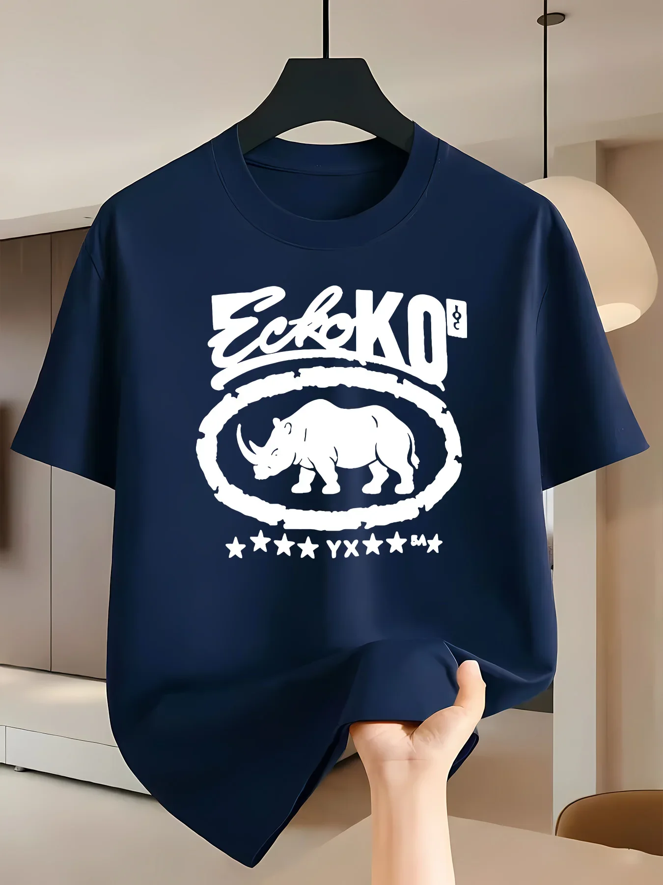 Five Star Decor Ecko Rhino Front T-Shirt Korea US Best Seller Breathable Crew Neck Urban Retro Cotton Basic Tee