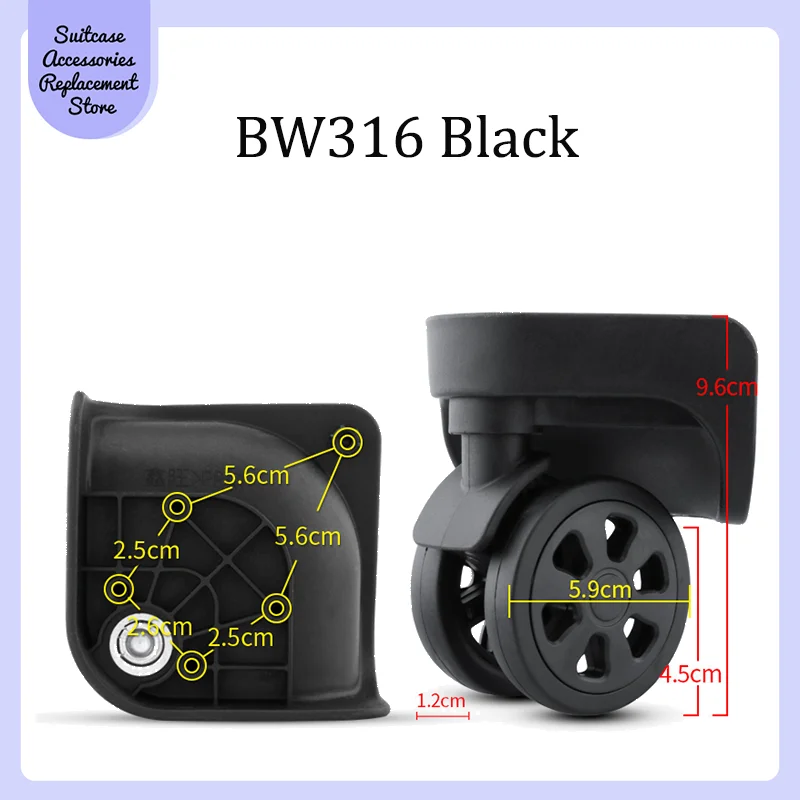 Geschikt voor MUSIC TRAVELS BW316 Universele wieltrolleywielvervangingsaccessoires Roller Travel Case Quiet Wear Pulley