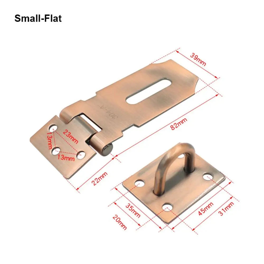Durable Stainless Steel Padlock Hasp Household Right Angle Door Clasp Lock 90 Degree Burglar-proof Gate Bolt