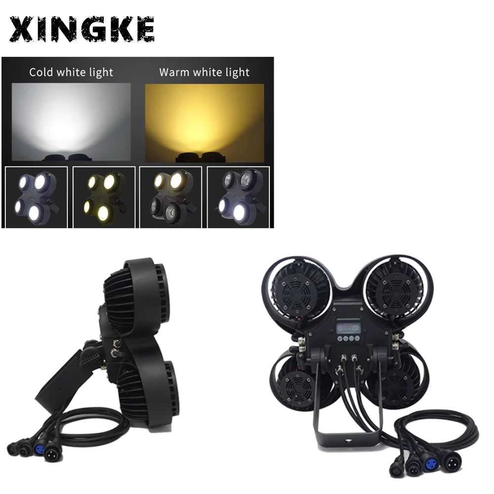 

4Pcs/Lot Most Popular 4 Eyes Cob Audience Light Waterproof 4x100w Cold white+Warm white Led Cob Audience Blinder Light