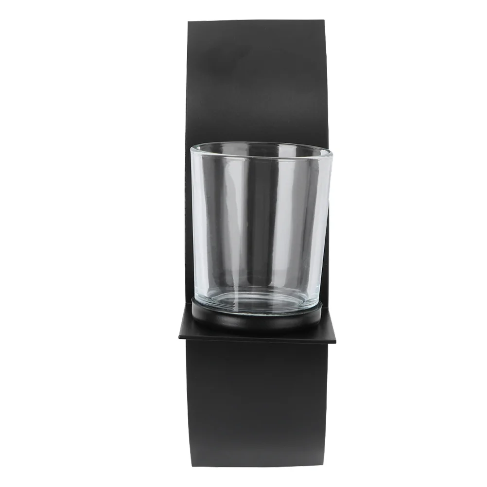 

1pc Wall Candlestick Home Decor Black Arc-shaped Holder Modern Room Stylish Christmas Stand Iron Candlestick Wedding