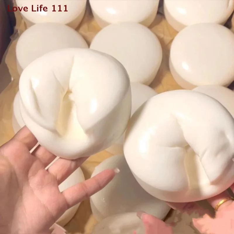 New 1Pcs Fluffy Soft Bread Slow Rebound Round Milky White Big Bun Sensory Toy Mochi PU Milky Sticky Finger Yogurt Cake Toys