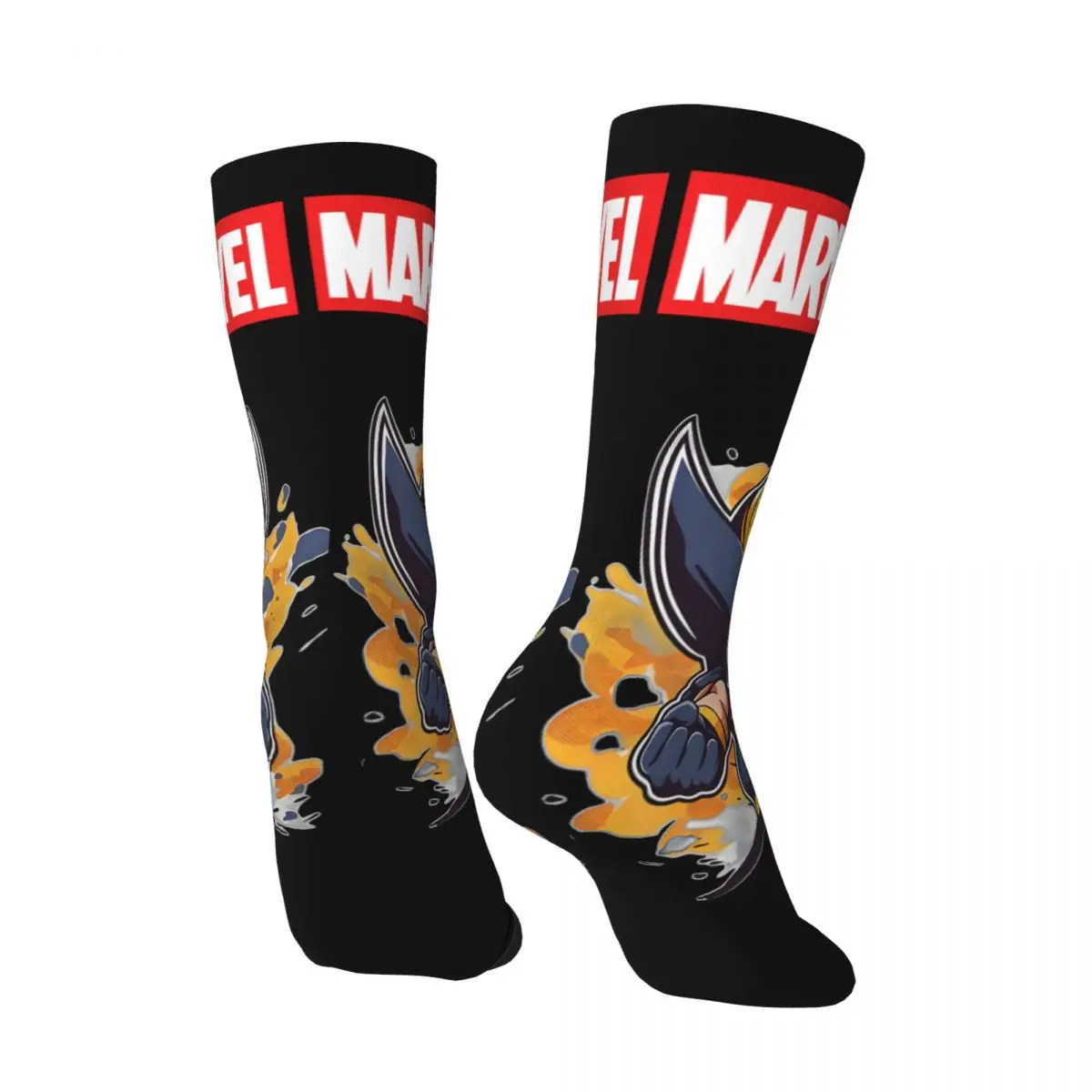 Chibi Claws Men's compression Socks Unisex Marvel X-man Deadpool & Wolverine Street Style Seamless Printed Novelty Sock