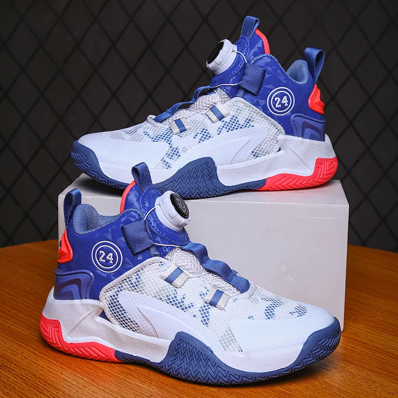 زوج من أحذية كرة السلة الشبكية عالية الجودة للأطفال في الفصول الأربعة، أحذية رياضية مريحة، مقاسات 31-40، CT-9188