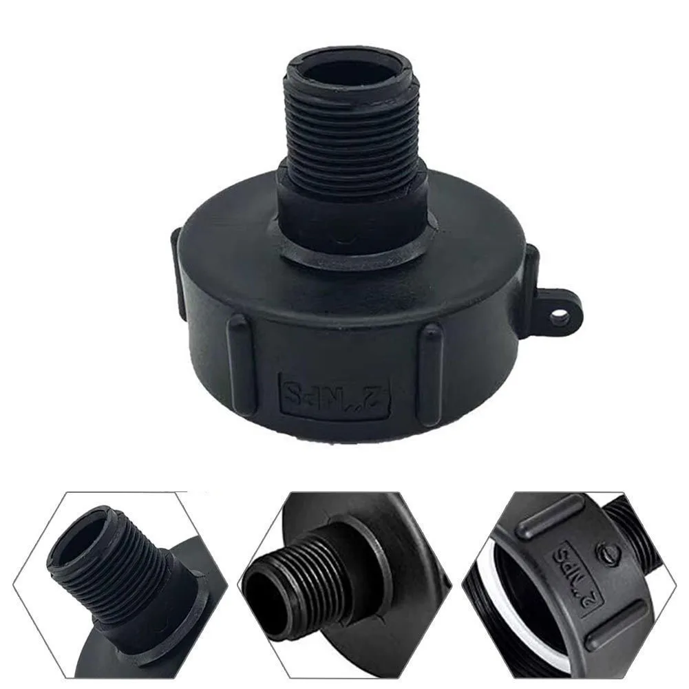 Adapter Adapter spustowy przemysłu domowego 1 szt. Czarny materiał HDPE IBC Tote Tank NPS 2 \\ \