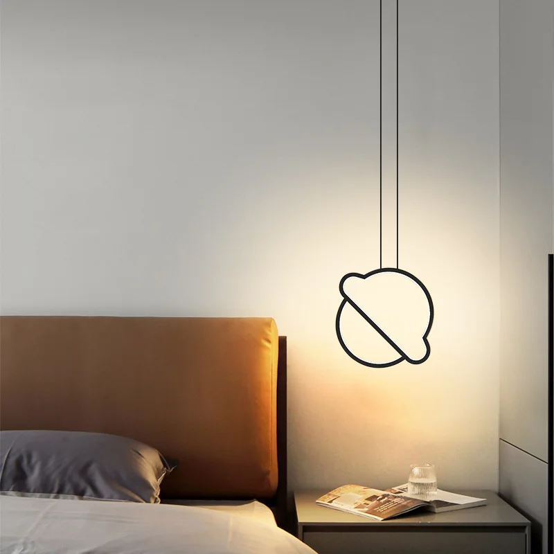 Imagem -04 - Minimalista e Moderno Conduziu a Lâmpada Pingente Nordic Circular Lâmpada de Cabeceira Pendurado Criativo Design Simples Decoração para Casa Quarto Luminária