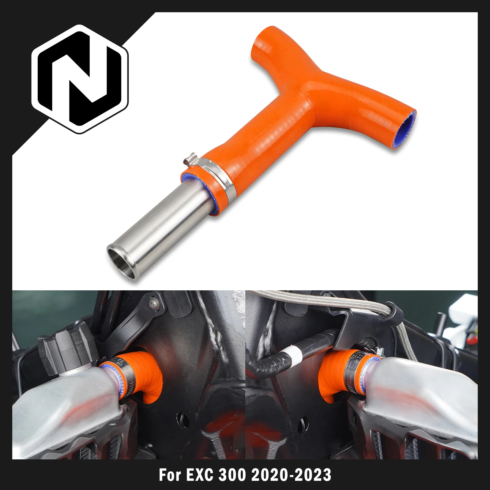 

NICECNC For KTM EXC 300 2020-2023 EXCF 350 EXC 450 XCW 300 193MM Frame T-Piece Radiator Hose Kit SX125 SXF 450 SXF 250 2019-2022