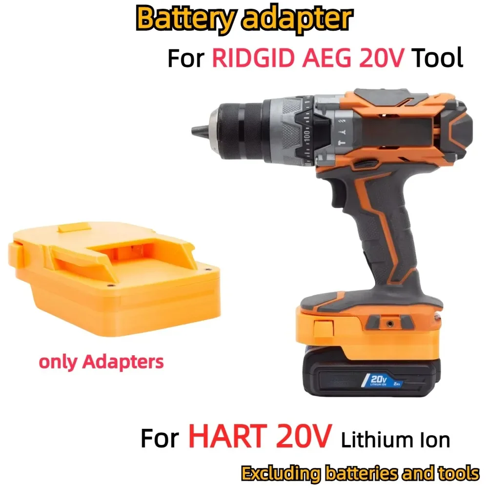 

Adapter/Converter For HART 20V Li-ion Battery TO RIDGID AEG 20V Cordless Impact Wrench Electric Drill Tool (Only Adapter)