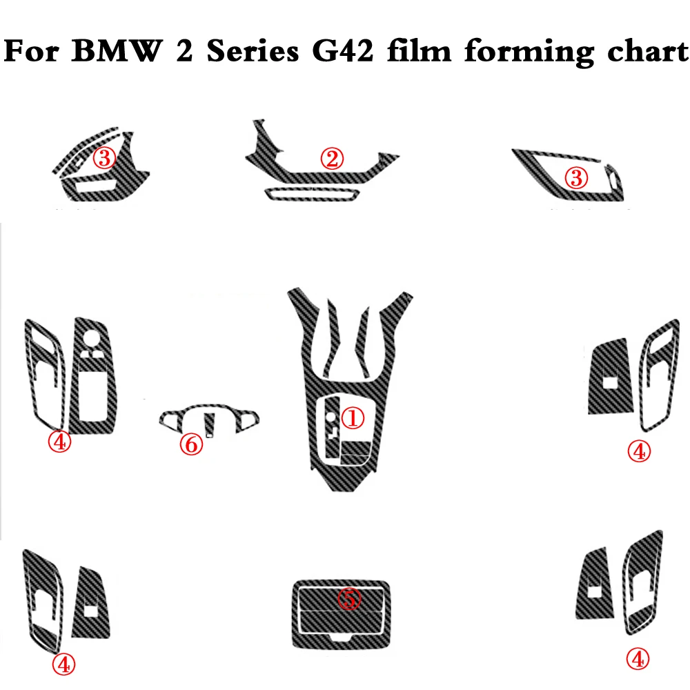 

Car-Styling 5D Carbon Fiber Car Interior Center Console Color Change Molding Sticker Decals For BMW 2 Series g42 2020-2023