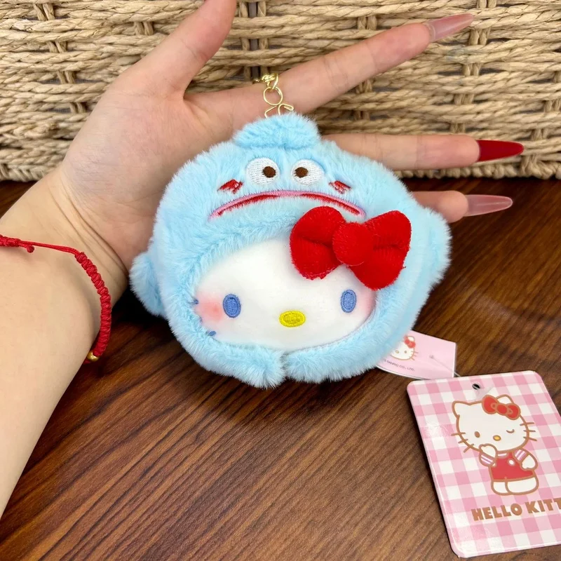 

Плюшевая кукла-брелок Hello Kitty в стиле аниме, 8 см, с наполнителем из ПП-хлопка, милый кулон для школьной сумки, украшение, подарок