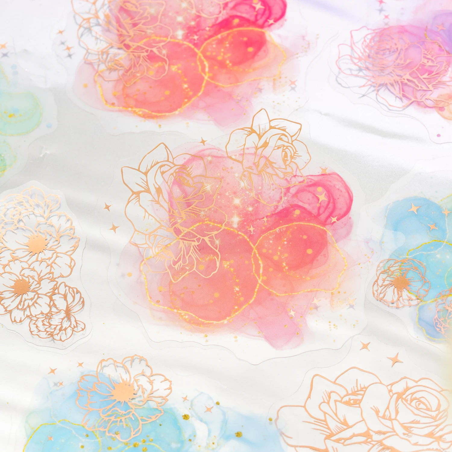 

10 sheets Watercolor Landscaping Material Collage PET Sticker Pack Creative Decorative Korean Stationery DIY Journal Stickers