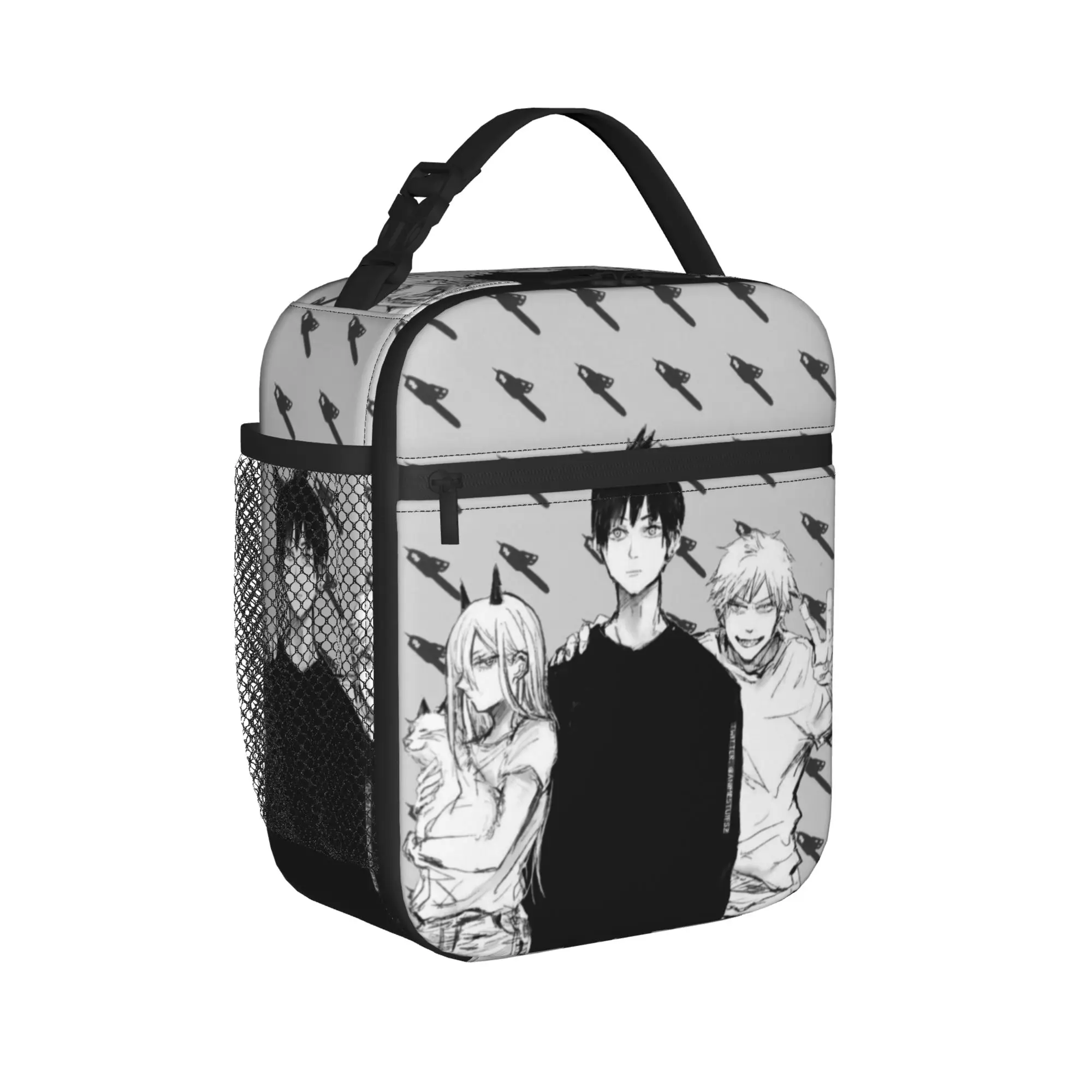 C-Chainsaws Man Manga Insulated Lunch Bag Large  Lunch Container Cooler Bag Tote Lunch Box College  Travel Food Storage Bags