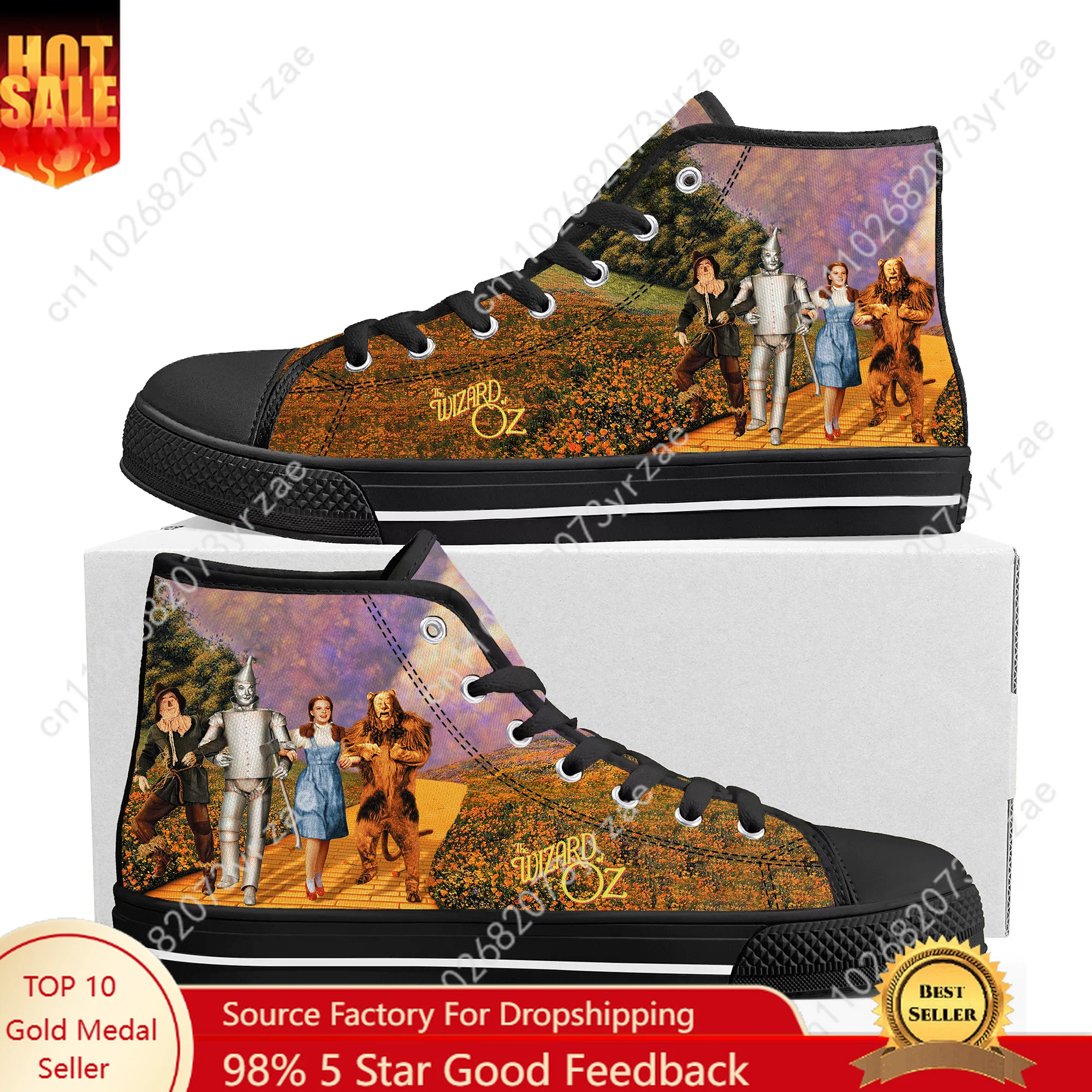 

The Wizard of Oz High Top Sneakers Men Women Teenager High Quality Fashion Trend Canvas Sneaker Built Casual Couple Custom Shoe