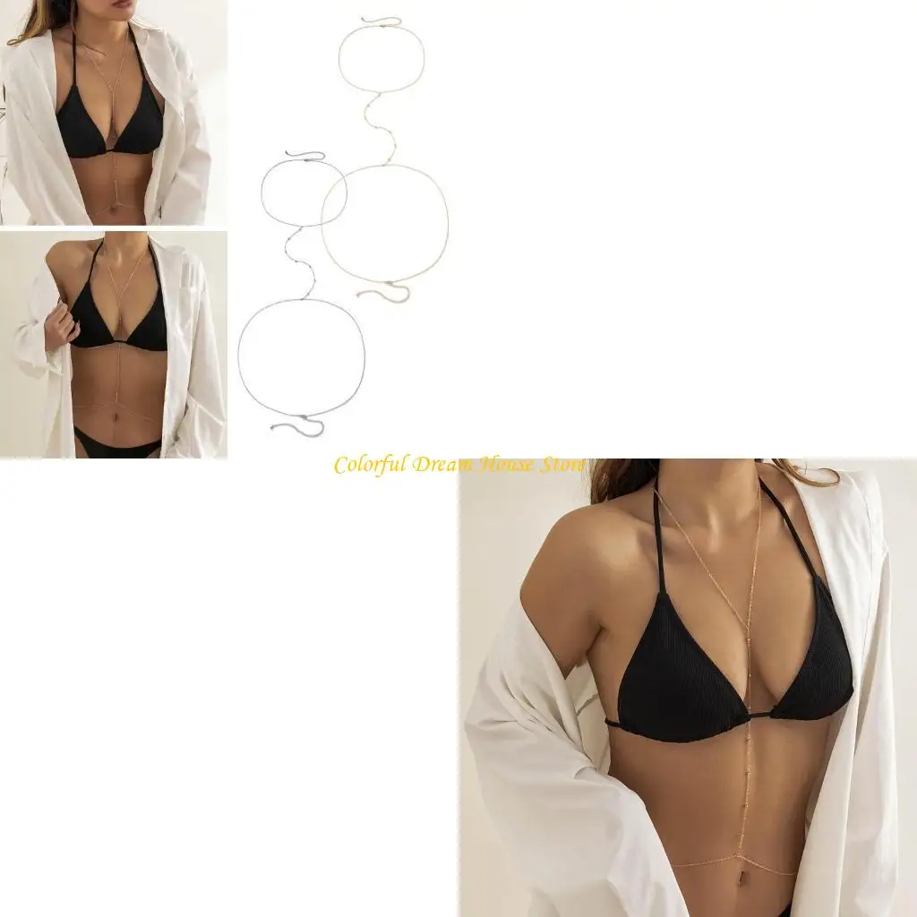 

Bra Body Chains Chains Harness Necklace Body Jewelry Alloy Material Wedding Beach Body Accessories for Women Girl