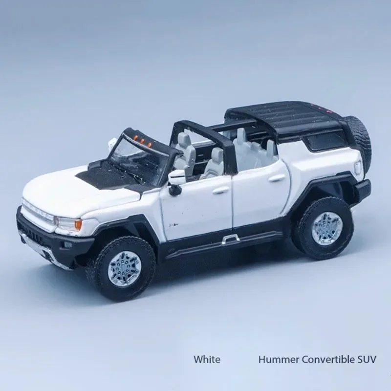 Diecast 1/64 escala 2024 gmc hummer ev conversível/hardtop suv liga modelo de carro clássicos adulto lembrança presente exibição estática