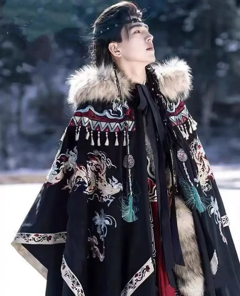 Exotic Tibetan Robe Couples Traditional Chinese Embroided Zang Clothing Vintage Stage Outfits Wedding Travel Photography Suits