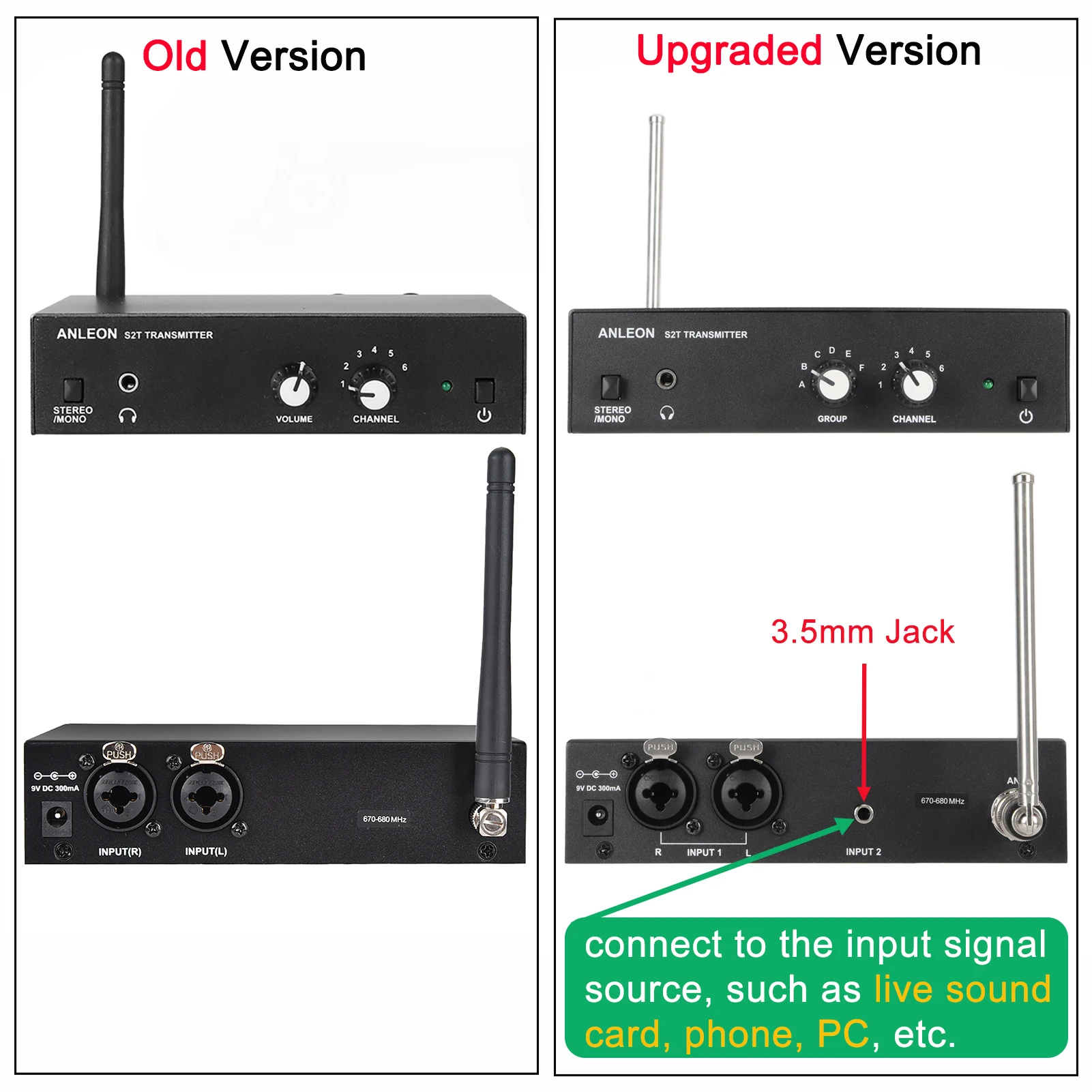 New Original For ANLEON S2 UHF Stereo Wireless In-Ear Monitor System 670-680MHZ ear monitoring Professional Digital Sound Stage