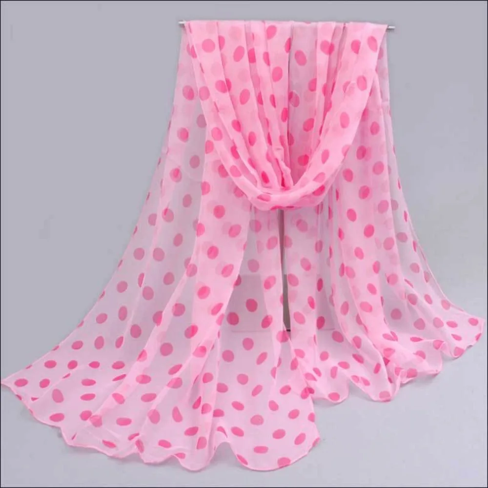 Shawl Summer Sunscreen Headband Neckerchief Chiffon Scarf Head Wraps Silk Scarf Polka Dot Scarf Ladies Women's Scarves Shawl