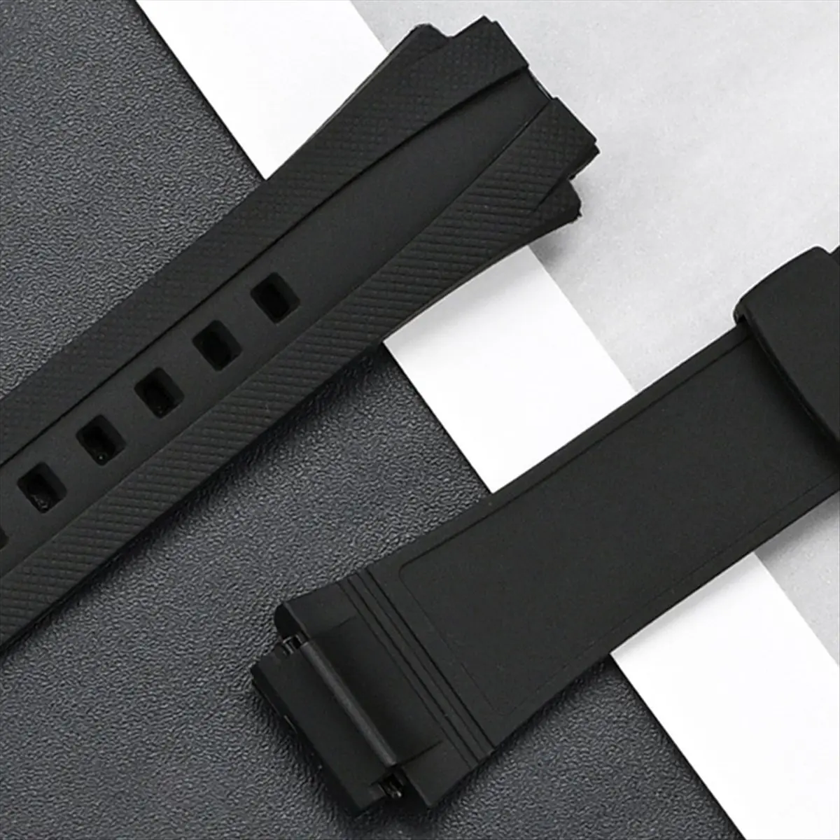 Correa de reloj RANA de 17mm para relojes AQ-160W AQ-163W, accesorios de correa de TPU negra, correas de interfaz especial de 17MM, reemplazo B