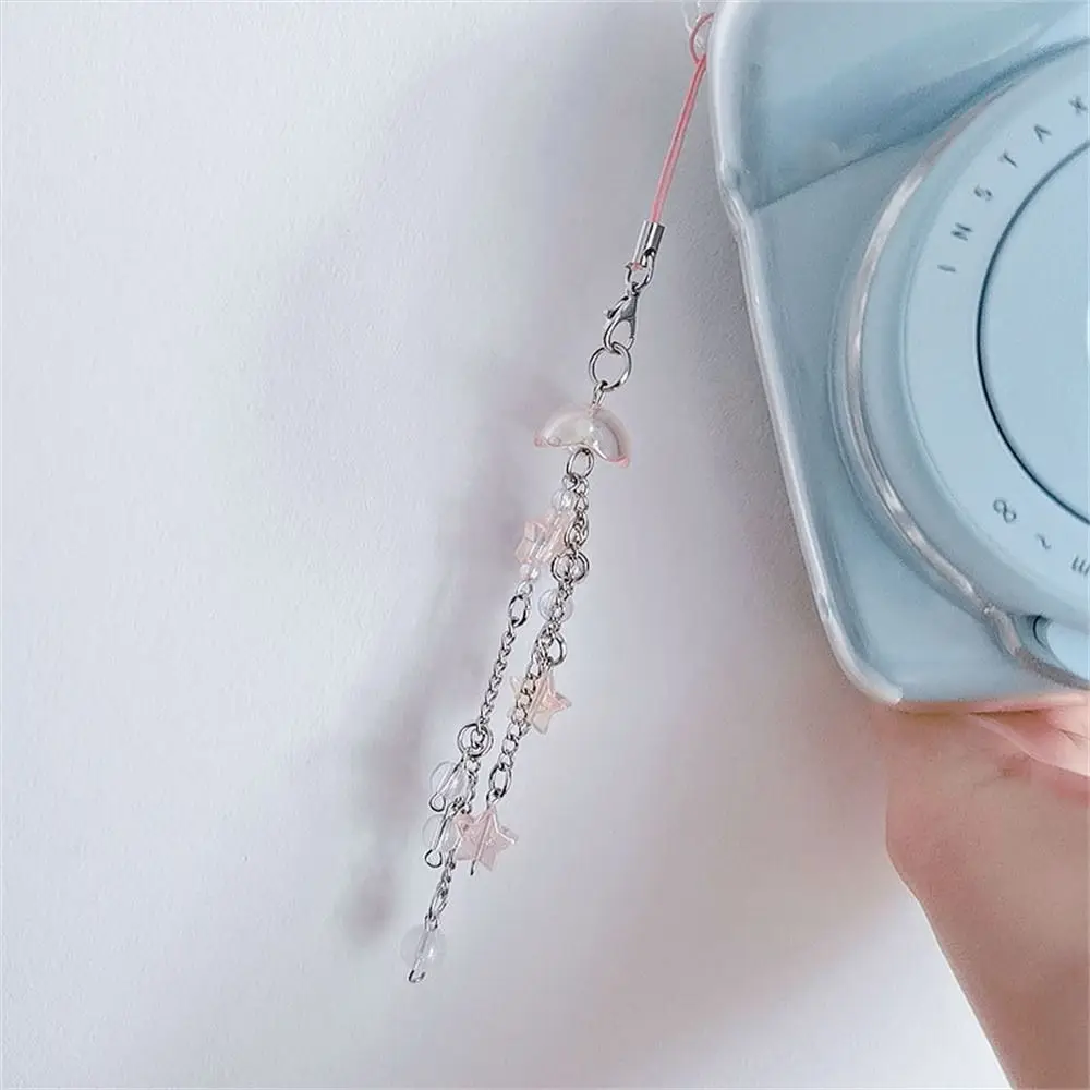 

Sea Theme Jellyfish Phone Pendant Ocean Style Seashell Beaded Phone Chain Phone Charm Handmade Y2K Phone Lanyard Girl Woman