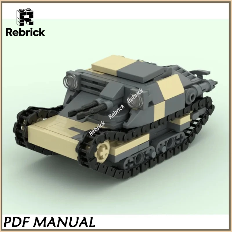 

L3/33 CV-33 Tankette Building Blocks Set, Detailed Italian WWII Armored Vehicle Model With Realistic Features For Adult Hobby