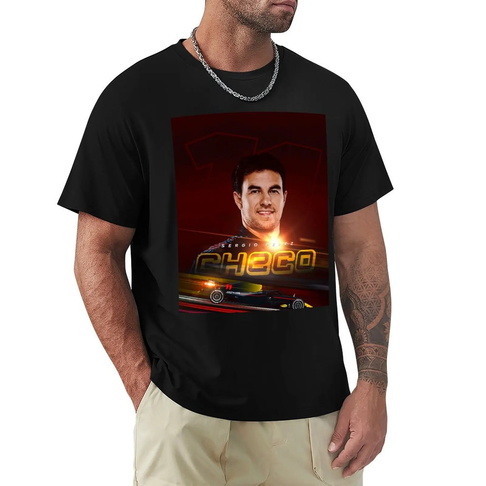 

F1 Sergio Perez 11 T-Shirt sports fans new edition plus size clothes mens plain t shirts