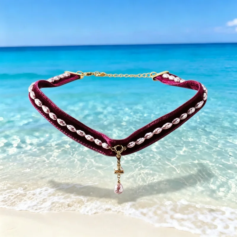 925 Silver European and American Exquisite Jewelry MALEKSA Baroque Ribbon CHOCKER Women's Necklace