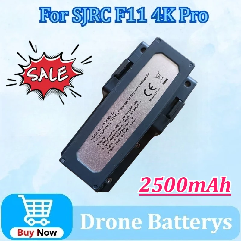 

11.1V 2500mAh Li-Poly Battery for SJRC F11 Pro 2-Axis Gimbal Professional Real 4K HD Camera GPS FPV RC Upgraded Drone Spare Part