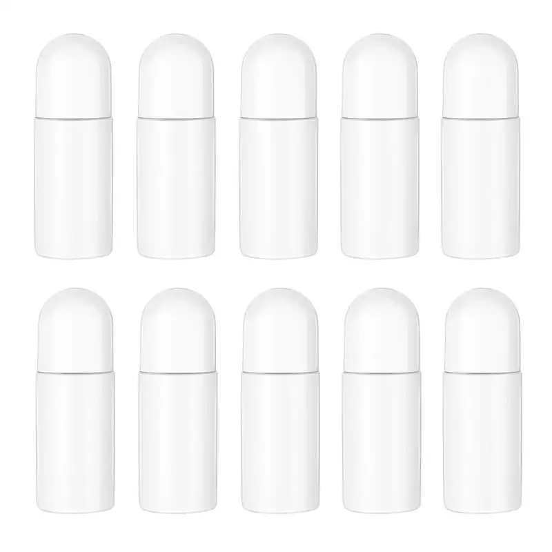 10pcs 50ml Plastic Roller Bottles Refillable Roll On Bottles Empty Essential Oils Bottles Perfume Cosmetics Container