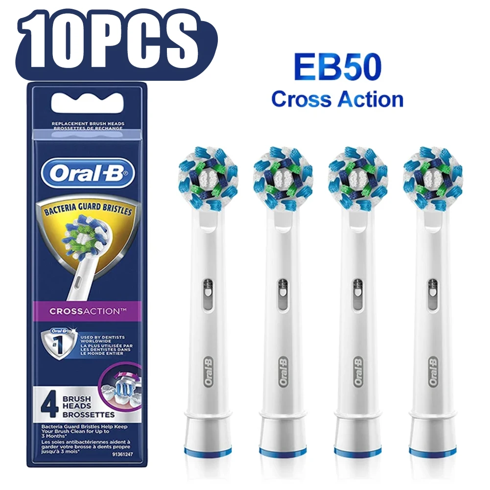 Original Oral B EB50 Brush Heads Cross Action 16 Degree Angle Spare Dental Nozzles for Electric Toothbrush D12/D16/DB4010/DB4510