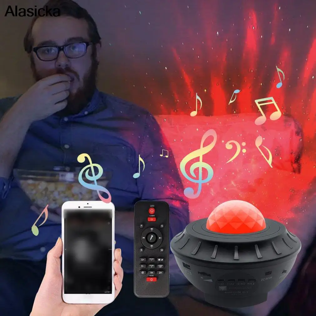 LED Star Projector Night Light Galaxy Starry Night Lamp Remote Control Ocean Wave Projector Remote Control