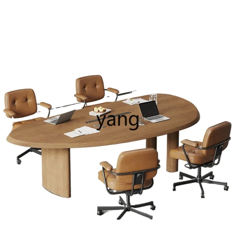 

LH Curved Conference Table Light Luxury High-end Feel Negotiation Table Business Reception Table and Chairs