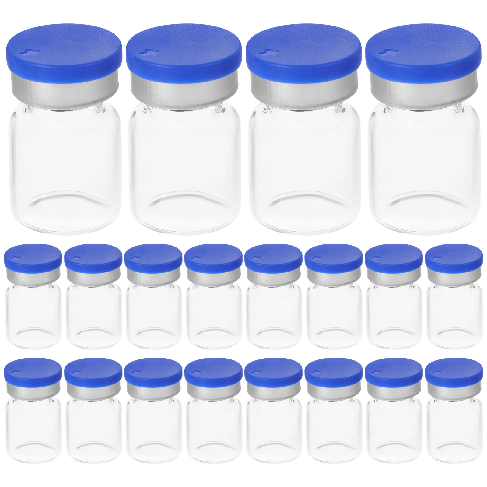 20pcs Glass Vials Small Glass Storage Bottles Liquid Medicine Vial With Caps 5ml